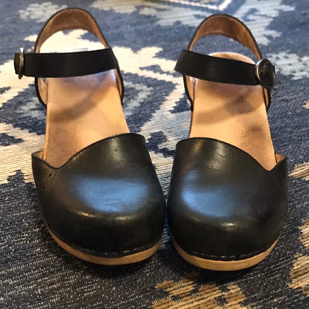 Dansko Sam clog, leather with wooden heel